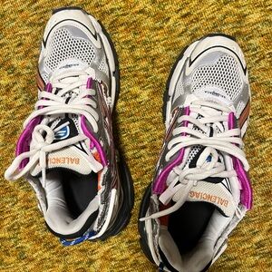 Balenciaga Women's Sneakers in Pink, Orange, and Black